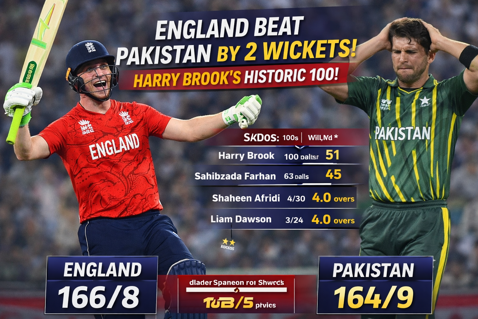 Brook's Historic 100: England Beat Pakistan to Reach Semis