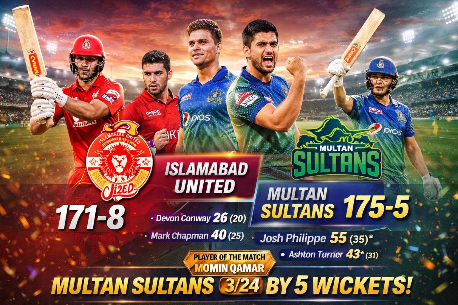 Josh Philippe batting for Multan Sultans in PSL 2026 match