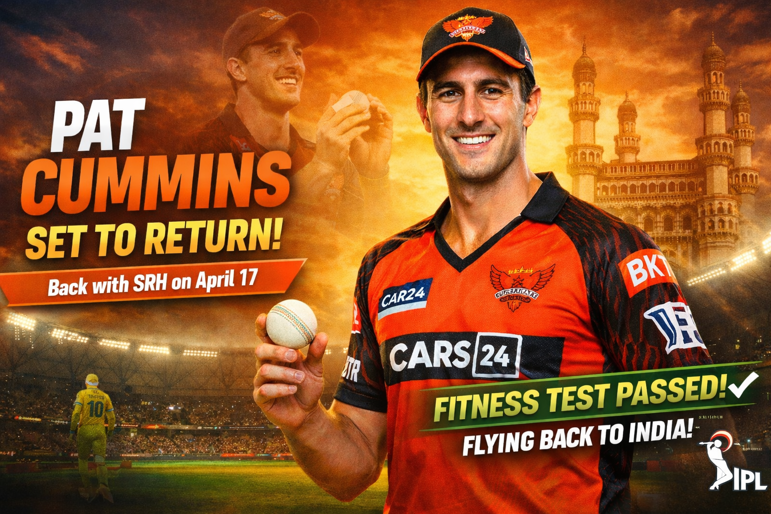 Pat Cummins returning to Sunrisers Hyderabad squad IPL 2026