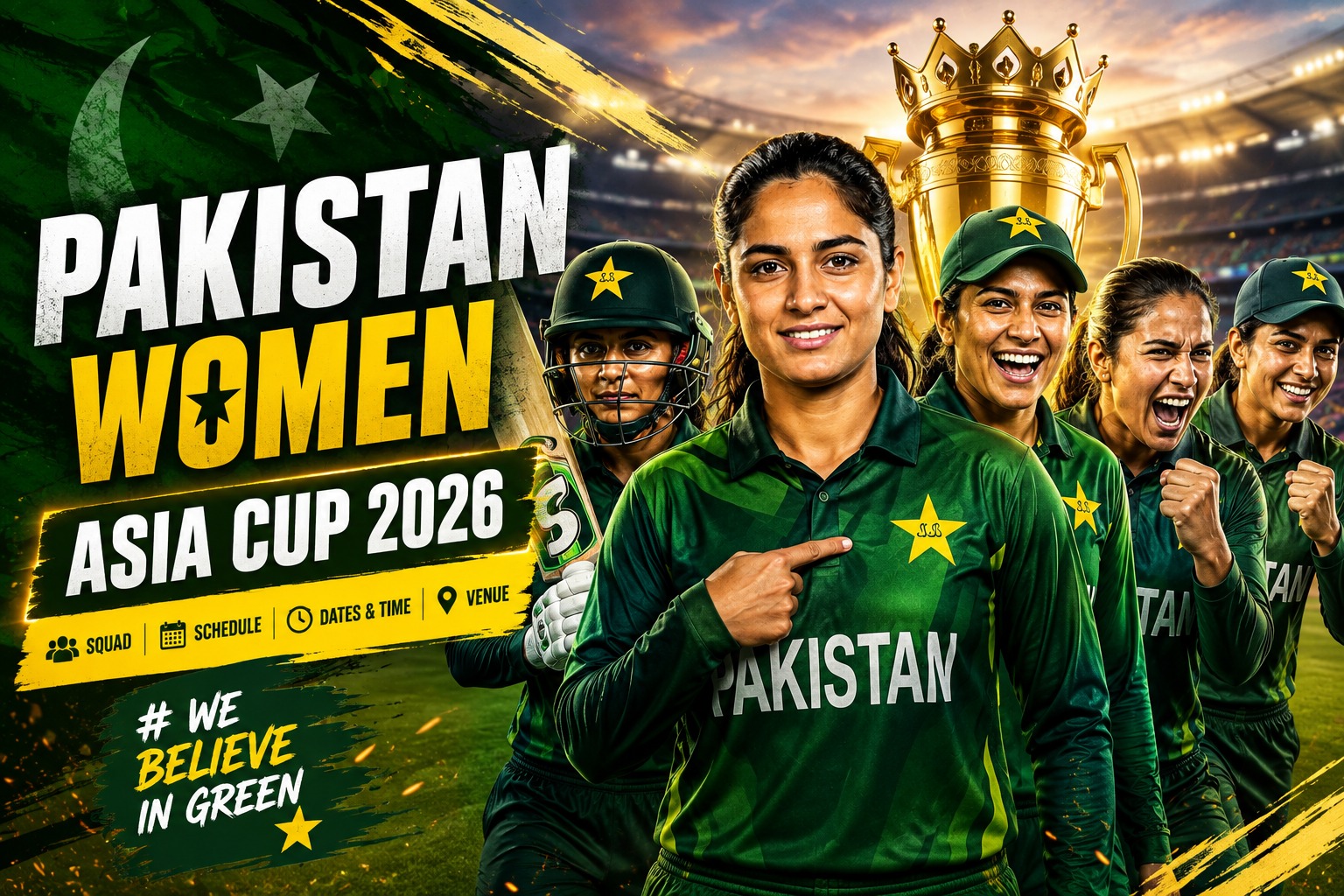 Pakistan Women Asia Cup 2026 squad, schedule and match updates poster