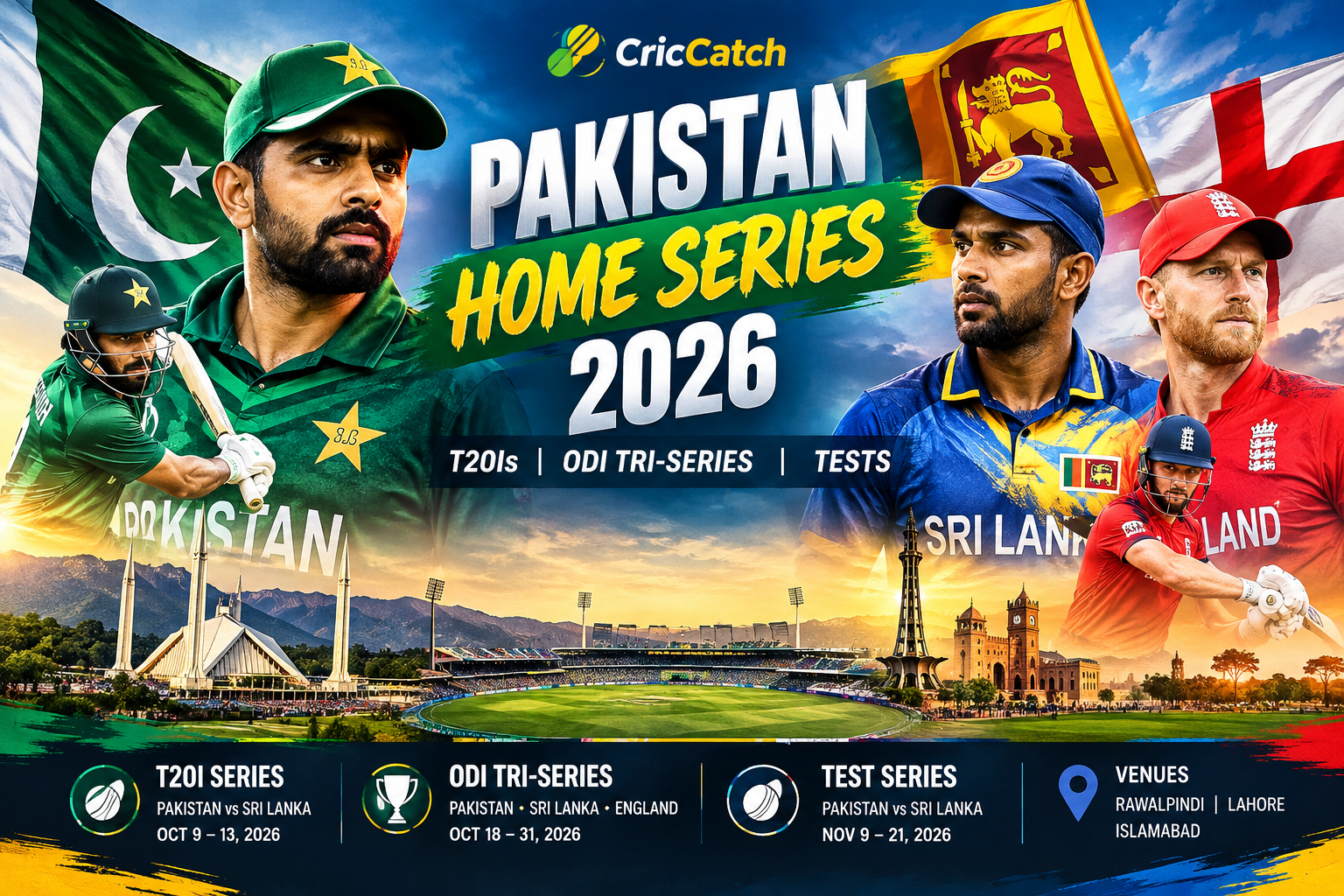 Pakistan Home Tri Series 2026 schedule